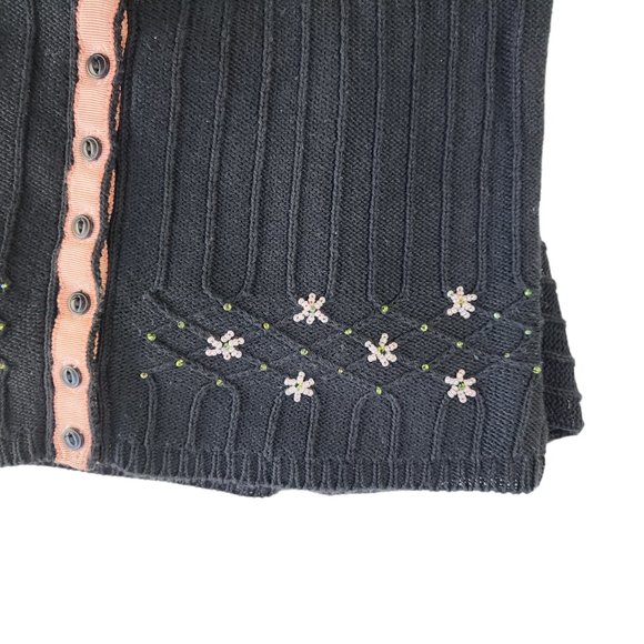 Betsey Johnson Vintage Floral Beaded Sweater Vintage - Picture 5 of 8